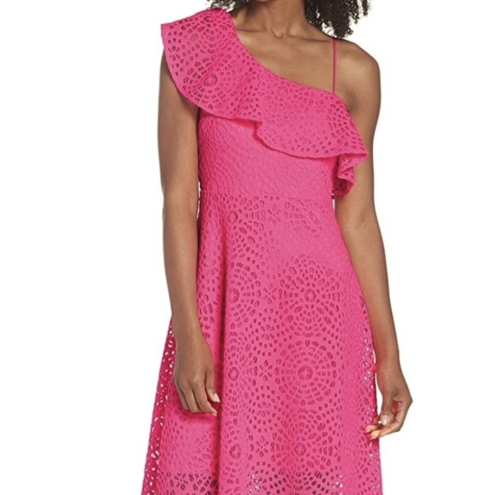 Lilly Pulitzer Women's Dress Callisto Midi Pink Cosmo Sea Urchin Shelf Bra sz 6